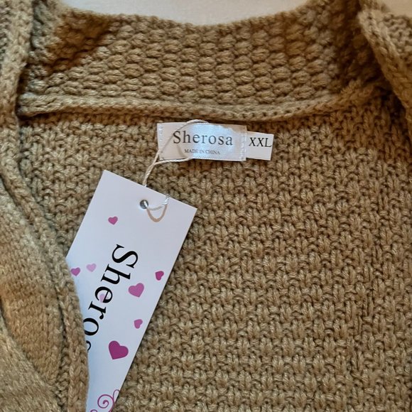 Sherosa Women's Oversized Sweaters Cable Knit Open Front Chunky Cardigan - Picture 7 of 8